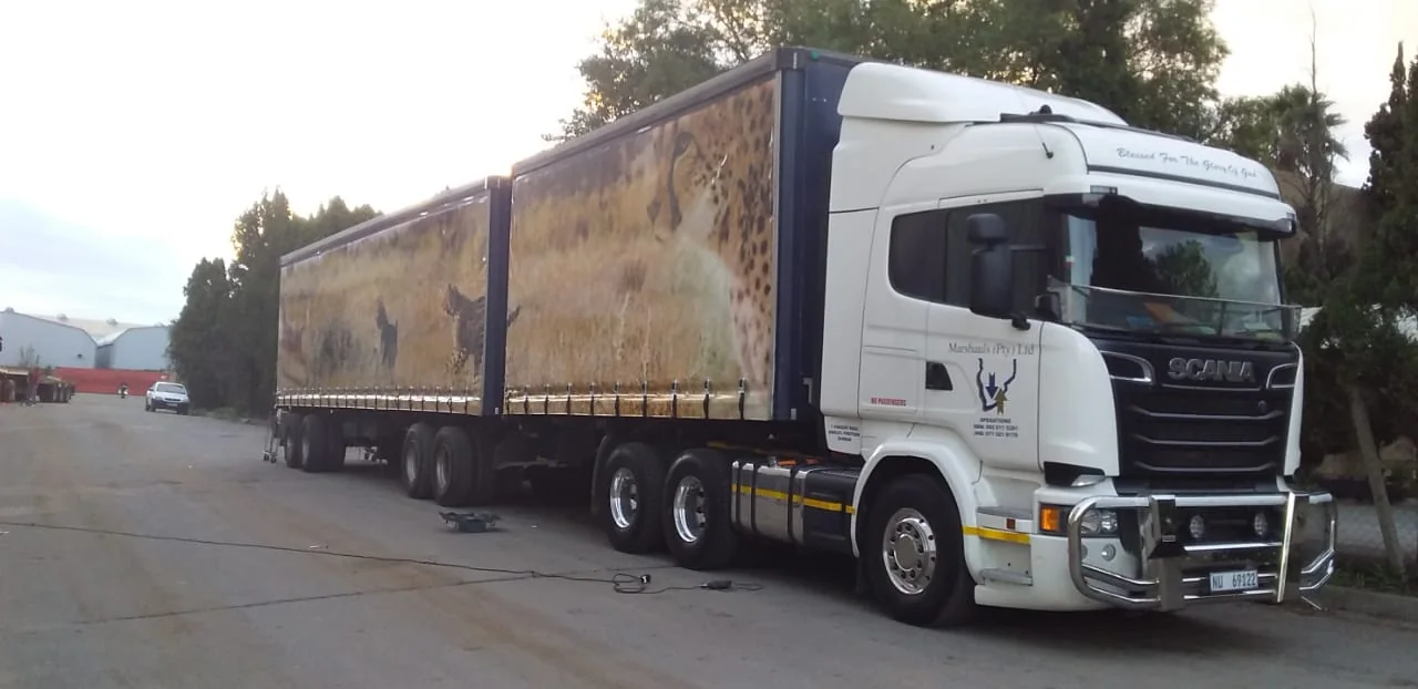 Scania in the depot at dusk